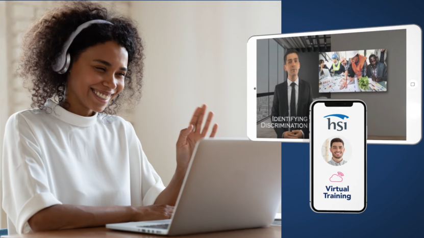 Woman in Virtual Training with HSI on Laptop