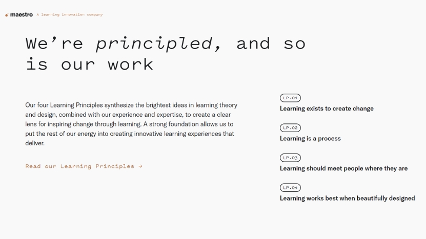 Maestro Learning Homepage