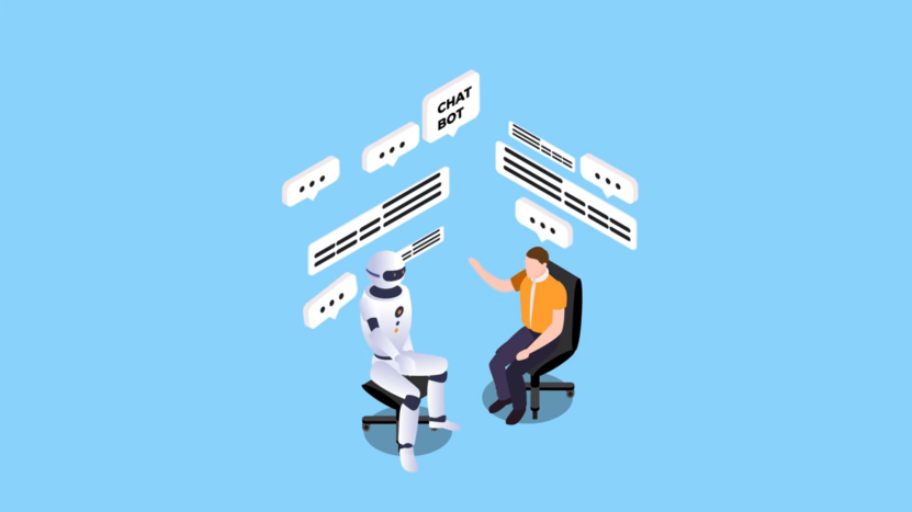 An Illustration of A Chatbot Interacting with A Person, Representing Challenges and Best Practices for AI Implementation