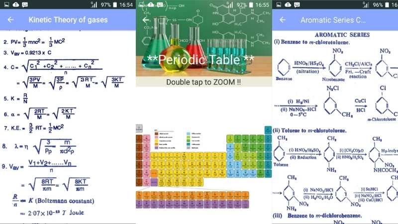 User interface of the Chemistry Formula app