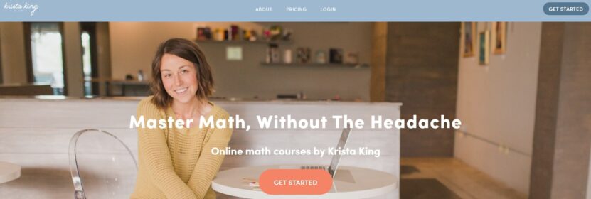 Screenshot of the Krista King Math website