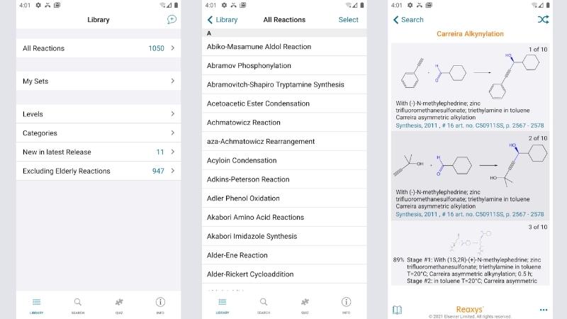 User interface of the ReactionFlash app