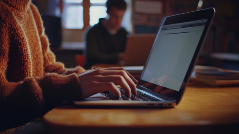 A Person Typing on A Laptop While Engaging in Online Learning