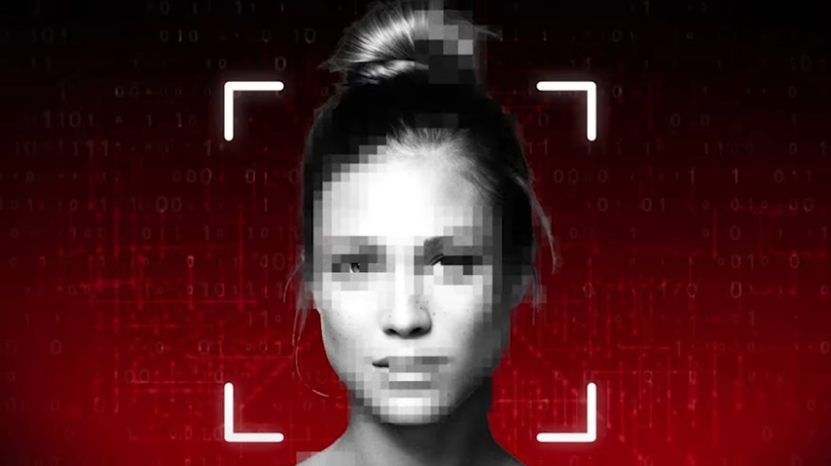 Pixelated face of a woman showing the risk of sharing explicit content without consent